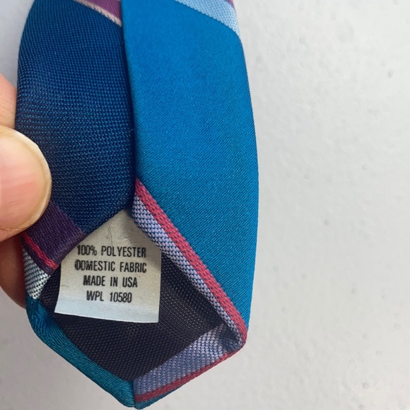 Vintage 80s multicolored striped tie - Picture 12 of 14